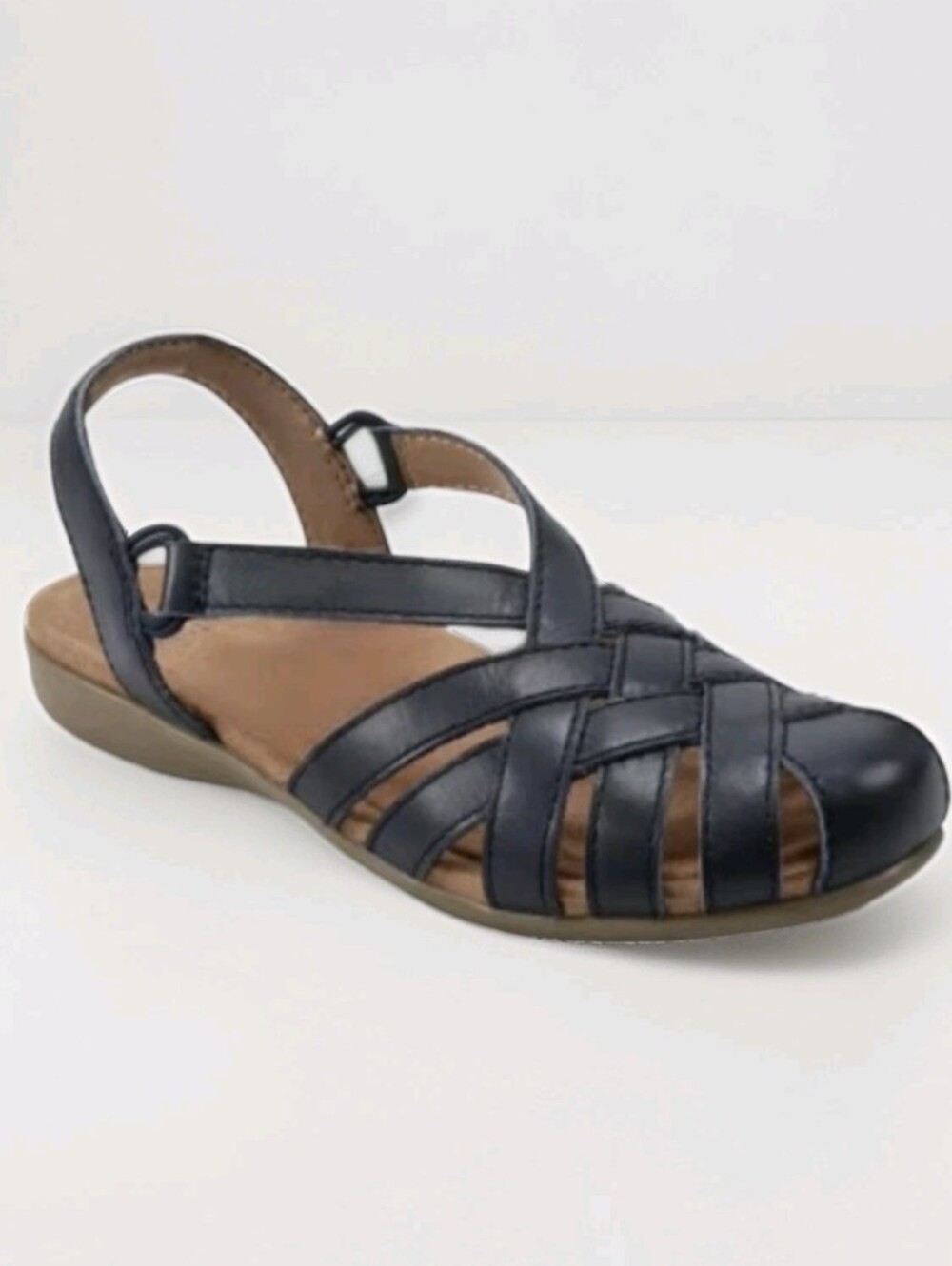 NEW Earth Origins Berri Fisherman Sandals Navy Blue Leather Women's Sz 8.5 Wide